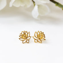 Load image into Gallery viewer, Lotus Flower Stud Earrings