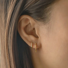 Load image into Gallery viewer, Cross Bead Mini Hoops