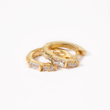 Load image into Gallery viewer, Baguette Huggie Earrings