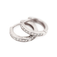 Load image into Gallery viewer, Classic Pave Huggie Hoops
