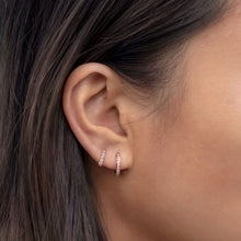 Load image into Gallery viewer, Classic Pave Huggie Hoops