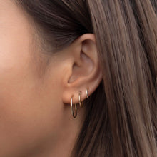 Load image into Gallery viewer, Huggie Hoop Earrings 14K