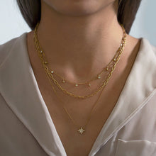 Load image into Gallery viewer, Link Chain Dangle Starburst Layered Trio
