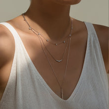 Load image into Gallery viewer, Crystal Curved Bar Necklace
