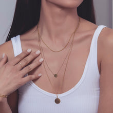 Load image into Gallery viewer, Figaro Disc Trio Necklace
