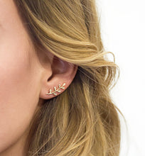 Load image into Gallery viewer, Leaf Ear Climber Earrings
