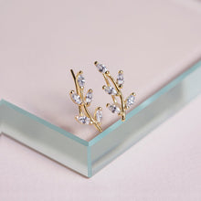 Load image into Gallery viewer, Crystal Leaf Ear Climbers
