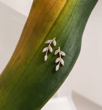 Load image into Gallery viewer, Crystal Leaf Ear Climbers
