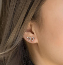 Load image into Gallery viewer, Crystal Leaf Ear Climbers
