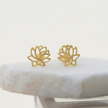 Load image into Gallery viewer, Lotus Flower Stud Earrings
