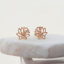Load image into Gallery viewer, Lotus Flower Stud Earrings
