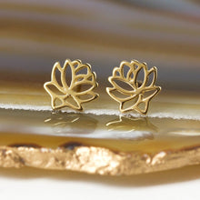 Load image into Gallery viewer, Lotus Flower Stud Earrings
