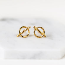 Load image into Gallery viewer, Circle Bar Stud Earrings

