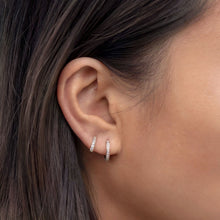 Load image into Gallery viewer, Classic Pave Huggie Hoops
