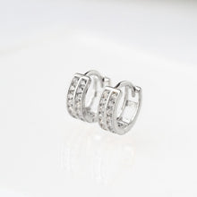Load image into Gallery viewer, Double Row Pave Huggies
