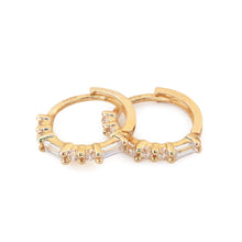 Load image into Gallery viewer, Baguette Huggie Hoops 14K
