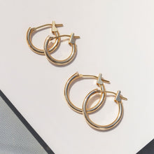 Load image into Gallery viewer, Huggie Hoop Earrings 14K
